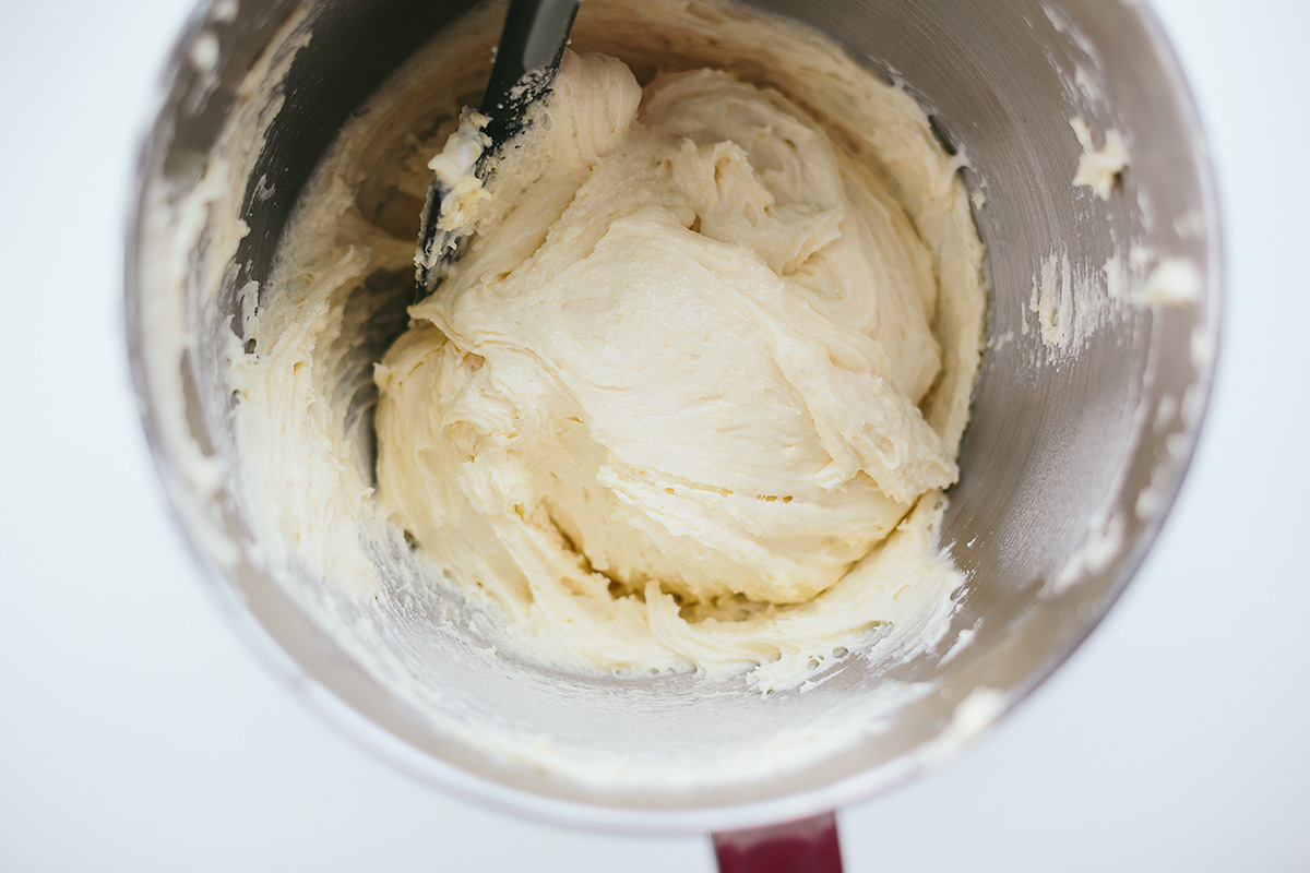 Cupcake batter is formed after the yogurt